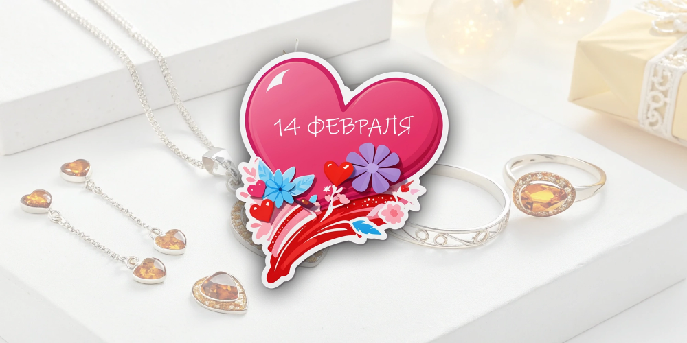 Коллекция украшений из янтаря ко Дню всех влюбленных 2025: подарите тепло и свет любимым!